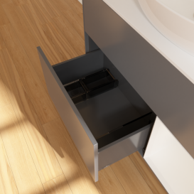 Тумба под раковину Villeroy & Boch Finion 100х50,1 см с подсветкой МДФ антрацит матовый лак/стекло белое матовое G901GFGK