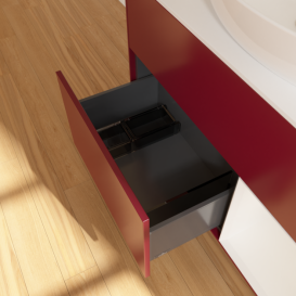 Тумба под раковину Villeroy & Boch Finion 100х50,1 см с подсветкой МДФ пион матовый лак/стекло белое матовое G901GFHB