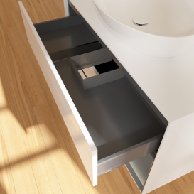 Тумба під раковину Villeroy & Boch Finion 100х50,1 см з підсвіткою МДФ білий глянцевий лак/скло біле матове G901GKGF