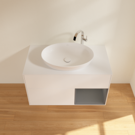 Тумба под раковину Villeroy & Boch Finion 100х50,1 см с подсветкой МДФ белый матовый лак/стекло белое матовое G901GKMT