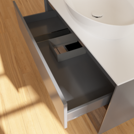 Тумба под раковину Villeroy & Boch Finion 100х50,1 см с подсветкой МДФ антрацит матовый лак/стекло белое матовое G901GNGK