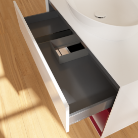 Тумба под раковину Villeroy & Boch Finion 100х50,1 см с подсветкой МДФ глянцевый белый лак/стекло белое матовое G901HBGF