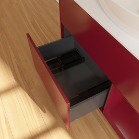 Тумба под раковину Villeroy & Boch Finion 100х50,1 см с подсветкой МДФ пион матовый лак/стекло белое матовое  G901HBHB