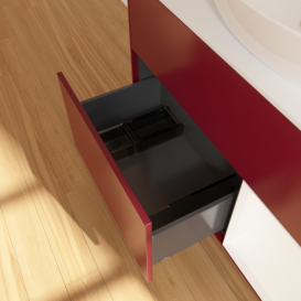 Тумба под раковину Villeroy & Boch Finion 100х50,1 см с подсветкой МДФ пион матовый лак/стекло белое матовое G901MTHB