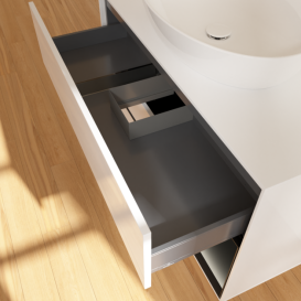 Тумба под раковину Villeroy & Boch Finion 100х50,1 см с подсветкой МДФ глянцевый белый лак/стекло белое матовое G901PDGF