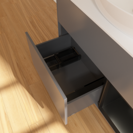 Тумба под раковину Villeroy & Boch Finion 100х50,1 см с подсветкой МДФ антрацит матовый лак/стекло белое матовое G901PDGK