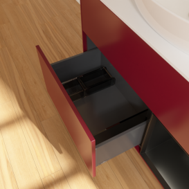 Тумба под раковину Villeroy & Boch Finion 100х50,1 см с подсветкой МДФ пион матовый лак/стекло белое матовое G901PDHB