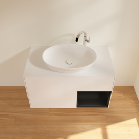 Тумба под раковину Villeroy & Boch Finion 100х50,1 см с подсветкой МДФ белый матовый лак/стекло белое матовое G901PDMT