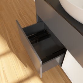 Тумба под раковину Villeroy & Boch Finion 100х50,1 см с подсветкой МДФ антрацит матовый лак/стекло черное матовое G902GFGK