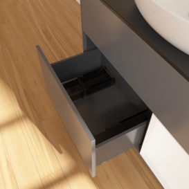 Тумба под раковину Villeroy & Boch Finion 100х50,1 см с подсветкой МДФ антрацит матовый лак/стекло черное матовое G902MTGK