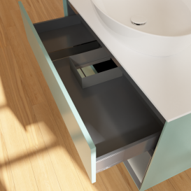 Тумба под раковину Villeroy & Boch Finion 100х50,1 см с подсветкой МДФ оливковый матовый лак/стекло белое матовое G901GKGM