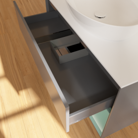 Тумба под раковину Villeroy & Boch Finion 100х50,1 см с подсветкой МДФ антрацит матовый лак/стекло белое матовое G901GMGK