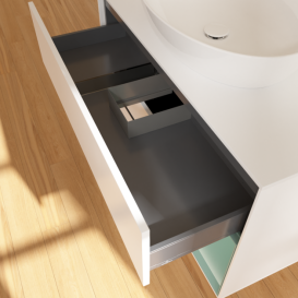 Тумба под раковину Villeroy & Boch Finion 100х50,1 см с подсветкой МДФ белый матовый лак/стекло белое матовое G901GMMT