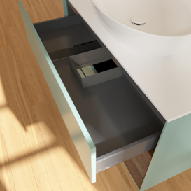 Тумба под раковину Villeroy & Boch Finion 100х50,1 см с подсветкой МДФ оливковый матовый лак/стекло белое матовое G901GNGM