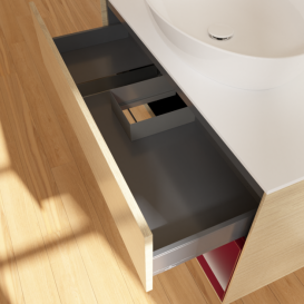 Тумба под раковину Villeroy & Boch Finion 100х50,1 см с подсветкой МДФ шпон дуба/стекло белое матовое G901HBPC