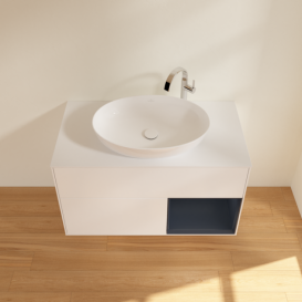 Тумба под раковину Villeroy & Boch Finion 100х50,1 см с подсветкой МДФ белый матовый лак/стекло белое матовое G901HGMT