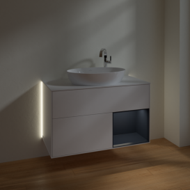 Тумба под раковину Villeroy & Boch Finion 100х50,1 см с подсветкой МДФ белый матовый лак/стекло белое матовое G901HGMT