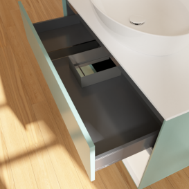 Тумба под раковину Villeroy & Boch Finion 100х50,1 см с подсветкой МДФ оливковый матовый лак/стекло белое матовое G901MTGM