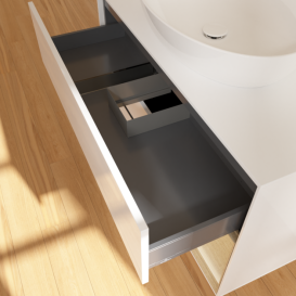 Тумба под раковину Villeroy & Boch Finion 100х50,1 см с подсветкой МДФ глянцевый белый лак/стекло белое матовое G901PCGF