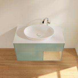 Тумба под раковину Villeroy & Boch Finion 100х50,1 см с подсветкой МДФ оливковый матовый лак/стекло белое матовое G901PCGM