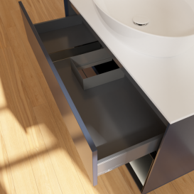 Тумба под раковину Villeroy & Boch Finion 100х50,1 см с подсветкой МДФ темно-синий матовый лак/стекло белое матовое G901PDHG