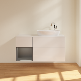 Тумба под раковину Villeroy & Boch Finion 120х50,1 см с подсветкой МДФ глянцевый белый лак/стекло белое матовое F921GKGF