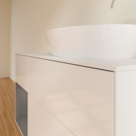 Тумба под раковину Villeroy & Boch Finion 120х50,1 см с подсветкой МДФ глянцевый белый лак/стекло белое матовое F921GKGF