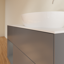 Тумба под раковину Villeroy & Boch Finion 120х50,1 см с подсветкой МДФ антрацит матовый лак/стекло белое матовое F921GKGK