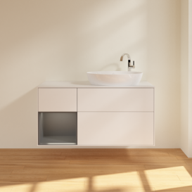 Тумба под раковину Villeroy & Boch Finion 120х50,1 см с подсветкой МДФ белый матовый лак/стекло белое матовое F921GKMT