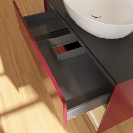 Тумба под раковину Villeroy & Boch Finion 100х50,1 см с подсветкой МДФ пион матовый лак/стекло черное матовое G902PCHB