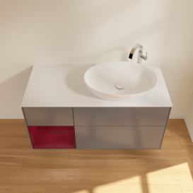 Тумба под раковину Villeroy & Boch Finion 120х50,1 см с подсветкой МДФ антрацит матовый лак/стекло белое матовое F921HBGK