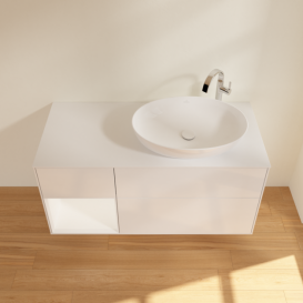 Тумба под раковину Villeroy & Boch Finion 120х50,1 см с подсветкой МДФ глянцевый белый лак/стекло белое матовое F921MTGF