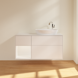 Тумба под раковину Villeroy & Boch Finion 120х50,1 см с подсветкой МДФ белый матовый лак/стекло белое матовое F921MTMT