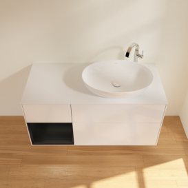 Тумба под раковину Villeroy & Boch Finion 120х50,1 см с подсветкой МДФ глянцевый белый лак/стекло белое матовое F921PDGF