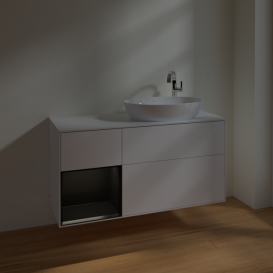 Тумба под раковину Villeroy & Boch Finion 120х50,1 см с подсветкой МДФ белый матовый лак/стекло белое матовое F921PDMT