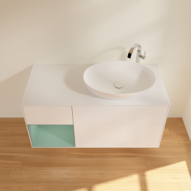 Тумба под раковину Villeroy & Boch Finion 120х50,1 см с подсветкой МДФ белый матовый лак/стекло белое матовое F921GMMT