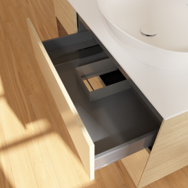 Тумба под раковину Villeroy & Boch Finion 120х50,1 см с подсветкой МДФ шпон дуба/стекло белое матовое F921GNPC