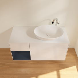 Тумба под раковину Villeroy & Boch Finion 120х50,1 см с подсветкой МДФ глянцевый белый лак/стекло белое матовое F921HGGF