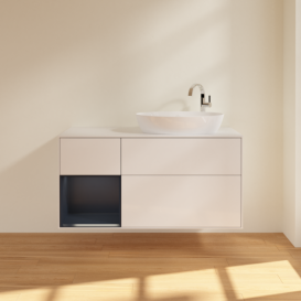 Тумба под раковину Villeroy & Boch Finion 120х50,1 см с подсветкой МДФ глянцевый белый лак/стекло белое матовое F921HGGF