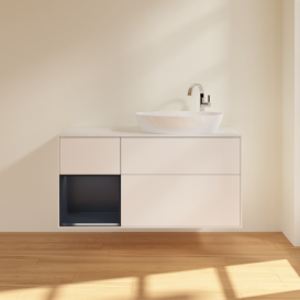 Тумба под раковину Villeroy & Boch Finion 120х50,1 см с подсветкой МДФ белый матовый лак/стекло белое матовое F921HGMT