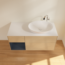 Тумба под раковину Villeroy & Boch Finion 120х50,1 см с подсветкой МДФ шпон дуба/стекло белое матовое F921HGPC