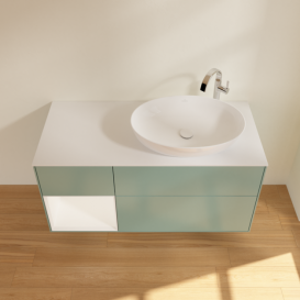 Тумба под раковину Villeroy & Boch Finion 120х50,1 см с подсветкой МДФ оливковый матовый лак/стекло белое матовое F921MTGM