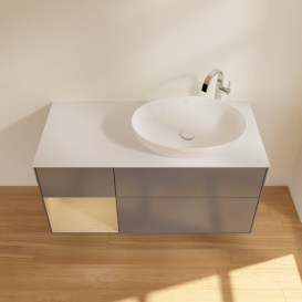 Тумба под раковину Villeroy & Boch Finion 120х50,1 см с подсветкой МДФ антрацит матовый лак/стекло белое матовое F921PCGK