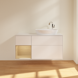 Тумба под раковину Villeroy & Boch Finion 120х50,1 см с подсветкой МДФ белый матовый лак/стекло белое матовое F921PCMT