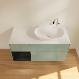 Тумба под раковину Villeroy & Boch Finion 120х50,1 см с подсветкой МДФ оливковый матовый лак/стекло белое матовое F921PDGM