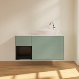 Тумба под раковину Villeroy & Boch Finion 120х50,1 см с подсветкой МДФ оливковый матовый лак/стекло белое матовое F921PDGM