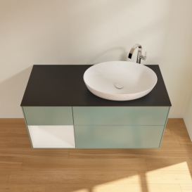 Тумба под раковину Villeroy & Boch Finion 120х50,1 см с подсветкой МДФ оливковый матовый лак/стекло белое матовое F922GFGM