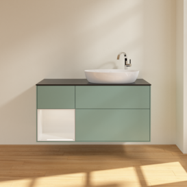 Тумба под раковину Villeroy & Boch Finion 120х50,1 см с подсветкой МДФ оливковый матовый лак/стекло белое матовое F922GFGM