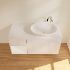 Тумба под раковину Villeroy & Boch Finion 120х50,1 см с подсветкой МДФ глянцевый белый лак/стекло белое матовое G921GFGF