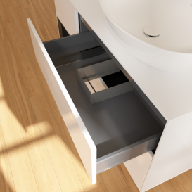 Тумба под раковину Villeroy & Boch Finion 120х50,1 см с подсветкой МДФ глянцевый белый лак/стекло белое матовое G921PDGF